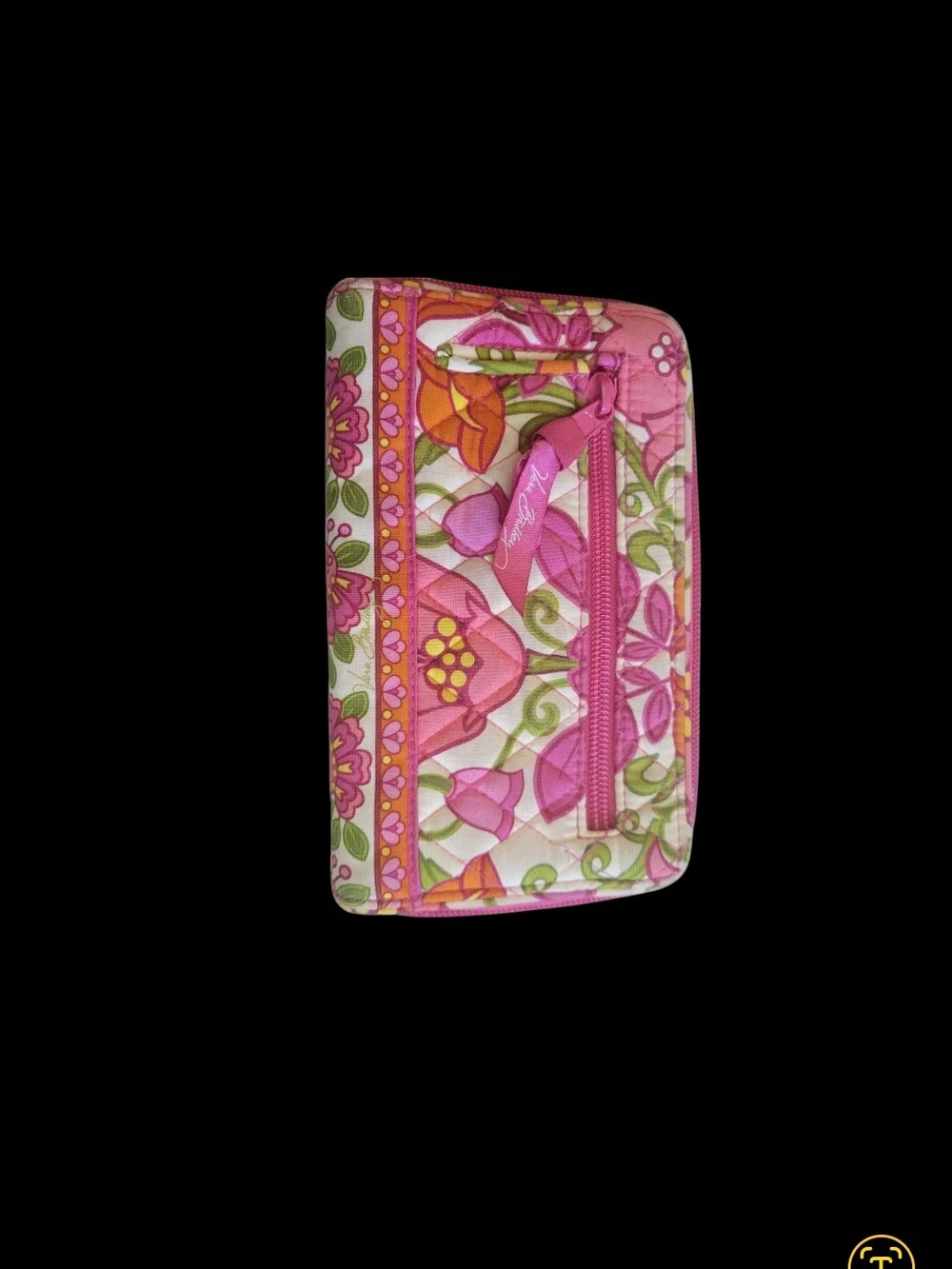Vera Bradley Pink Orange Floral Quilted Wallet - Picture 3 of 5